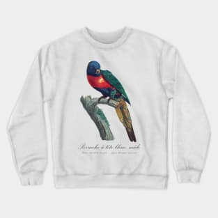 Rainbow Lorikeet / Perruche A Tete Bleue, Male - Jacques Barraband 19th century Illustration Crewneck Sweatshirt